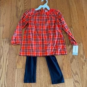 Carters girls Christmas set Red plaid NWT
